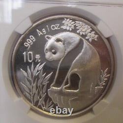 China Silver Panda 10 Yuan 1993 Ngc Ms69 Large Date 1 Oz. Km 485 #c101#