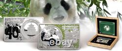 Chinese Silver Panda 40th Anniversary 2023 Set (Coin + 2 oz Silver Bar)