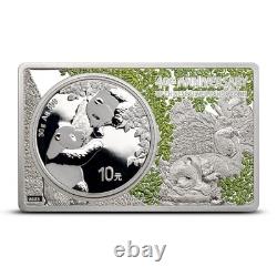 Chinese Silver Panda 40th Anniversary 2023 Set (Coin + 2 oz Silver Bar)