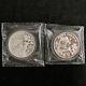 Large & Small Twig 2 Pcs 1995 China 10 Yuan 1 Oz Panda Silver Coin