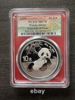 MS70 2020 30g Silver Chinese Panda First Day Issue