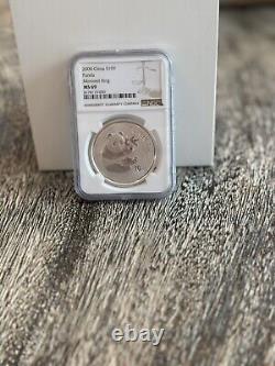 Mirrored Ring? 2000 China 10Yuan 1 oz Panda Silver Coin NGC MS69 very Rare