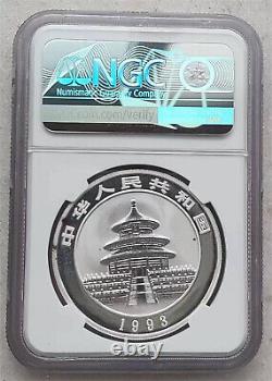 NGC MS69 1993 China 1oz Silver Panda Coin (Large Date)