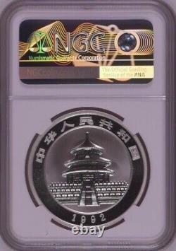 NGC MS69 China 1992 Small Date Panda Silver Coin 1oz 10 Yuan
