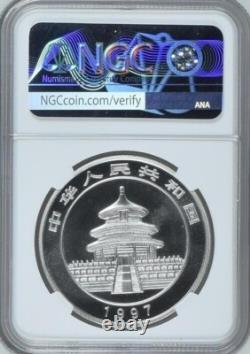 NGC MS69 China 1997 Large Date Panda Silver Coin 1oz