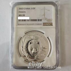 NGC MS70 2003 China 10YUAN Panda Silver coin China 2003 Panda silver coin 1oz