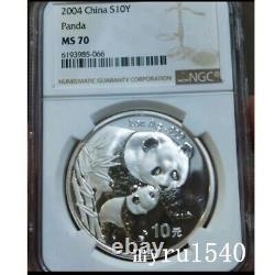 NGC MS70 2004 China 10YUAN Panda Silver Coin 1oz China 2004 Panda Silver Coin