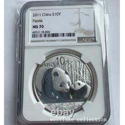 NGC MS70 2011 China 10YUAN Panda Silver coin 1oz Ag. 999