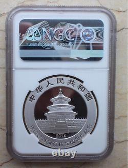 NGC MS70 2014 China Silver 1oz Panda Coin 60th Ann. Construction Bank