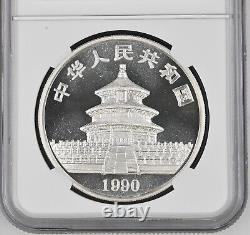 NGC MS70 China 1990 Large Date Panda Silver Coin 1oz 10 Yuan