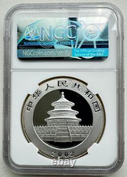 NGC MS70 China 2002 Panda 1oz Silver Coin 10 Yuan