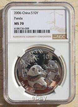 NGC MS70 China 2006 1oz Silver Regular Panda Coin