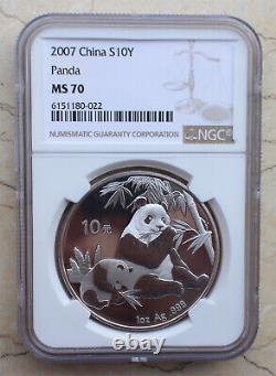 NGC MS70 China 2007 1oz Silver Panda Coin