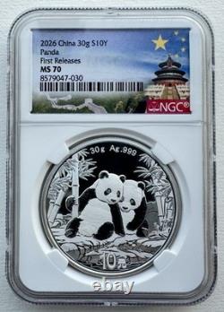 NGC MS70 First Releases China 2026 Panda Silver Coin 10 Yuan 30g Lable B