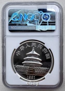 NGC MS 69 China 1991 Large Date Panda Silver Coin 10 Yuan 1oz