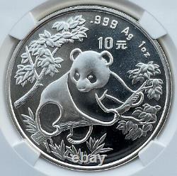 NGC MS 70 China 1992 Large Date Panda Silver Coin 1oz 10 Yuan S10Y PZ Surface