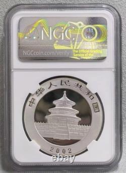 NGC MS 70 China 2002 Panda Silver Coin 1oz 10 Yuan