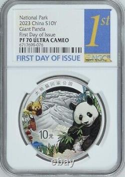 NGC PF70 2023 China National Park Giant Panda 30g Silver Coin First Day of Issue