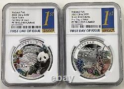 NGC PF70 2023 China silver Coin-Giant Panda National Park&Three Rivers Source