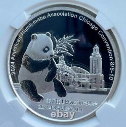 NGC PF70 2024 Numismatic Association Chicago Convention Panda Silver Medal 1oz