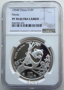 NGC PF70 China 1994 Proof Panda Silver Coin 1oz 10 Yuan