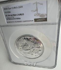 NGC PF70 China 2006 Panda Commemorative Silver Coin Panda Coin 5oz 50 Yuan
