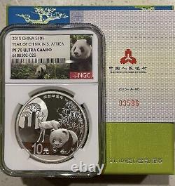 NGC PF70 China Silver Panda Coin Year of China in South Africa 1oz