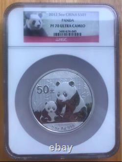 NGC PF70 UC China 2012 Silver 5oz Panda Coin