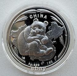 No Date China The Great Wall and Beauty Woman Panda Silver Medal 1oz