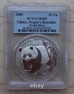 PCGS MS69 China 2002 1oz Silver Panda Coin