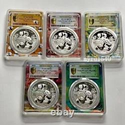 PCGS MS70 2025 China 10YUAN Panda Silver Coin 30g First Day 5PCS With Box COA