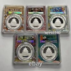 PCGS MS70 2025 China 10YUAN Panda Silver Coin 30g First Day 5PCS With Box COA