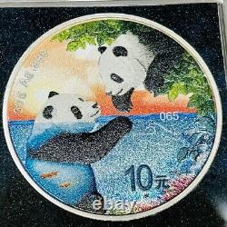 Panda Color Silver Coin 2023 China 10 Yuan Four Elements Series Water COA