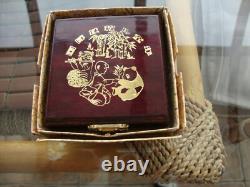People Of China 1989 Save The Children Fund Panda Silver Coin 5 Yuan In Wood Box