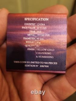 RARE? 2021 China 10Y Panda 30g. 999 Silver Proof 208/500
