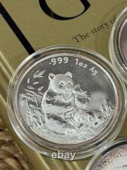Rare 9 x China Chinese Silver. 999 Panda 1oz Coins/Rounds/BU/Proof 1989-2006 Set