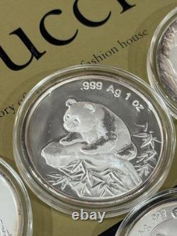Rare 9 x China Chinese Silver. 999 Panda 1oz Coins/Rounds/BU/Proof 1989-2006 Set
