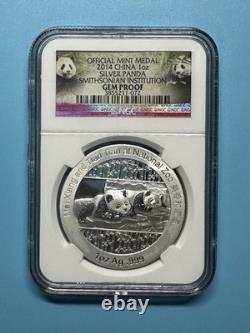 Smithsonian Institution 2014 China Panda 1oz. 999 Silver Medal