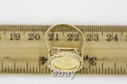 Without Stone China Panda COIN Women Ring 14k Yellow Gold Plated Sterling Silver