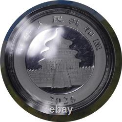 10 Yuan 2026 Chine 999 30Gr Pièce d'Argent Panda en Carte