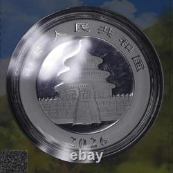 10 Yuan 2026 Chine 999 30Gr Pièce d'Argent Panda en Carte
