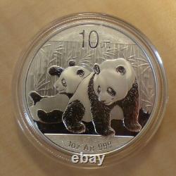10 Yuan PANDA DE CHINE 2010 1 oz pièce en argent 99,9 % en capsule
