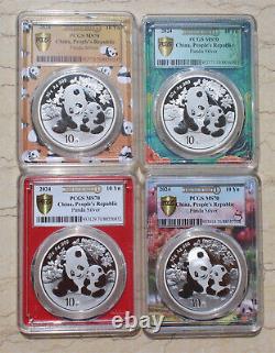 12 pièces PCGS MS70 Chine 2024 30g (30 grammes) pièces d'argent Panda