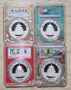 12 pièces PCGS MS70 Chine 2024 30g (30 grammes) pièces d'argent Panda