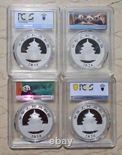12 pièces PCGS MS70 Chine 2024 30g (30 grammes) pièces d'argent Panda