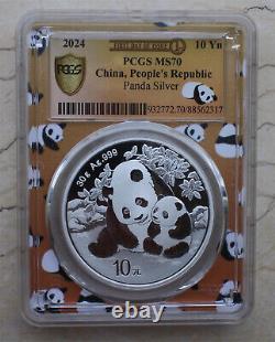 12 pièces PCGS MS70 Chine 2024 30g (30 grammes) pièces d'argent Panda