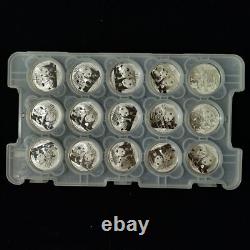 15 pièces 2010 Chine 10 Yuan 1 oz pièce en argent Panda