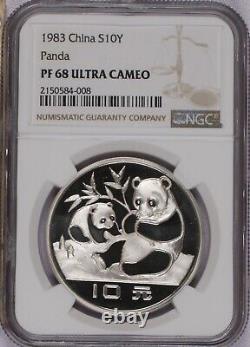 1983 Panda d'argent 1 oz. 10 Yuan NGC PF68 Ultra Cameo