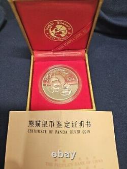 1984 CHINE ARGENT 10 YUAN PANDA PROOF W avec boîte de pièces et certificat d'authenticité - UNE TROUVAILLE MAGNIFIQUE
