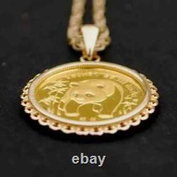 1986 Chine 1/20 Oz. 999 Pièce Panda Sans Pierre En Plaqué Or Jaune 14K